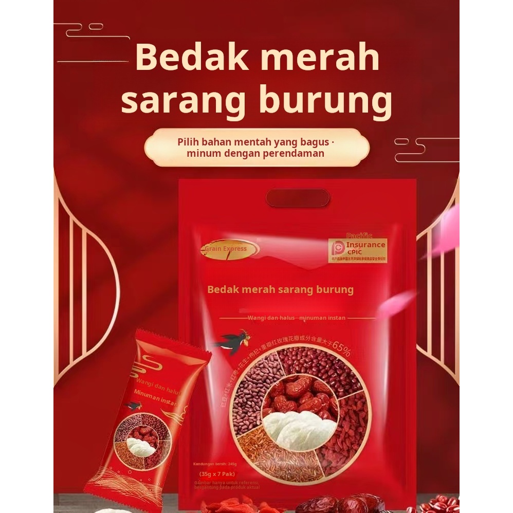 

Serbuk Lima Merah Sarang Burung Walet (Kemasan Terpisah) / Nasi Merah / Goji Berry / Oat / Kacang Tanah / Kurma Merah / Umbi Yamn / Ubi Jalar