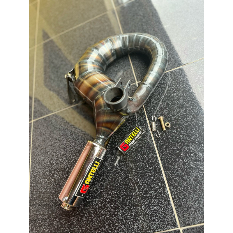 knalpot vespa model Racing kanan pendek