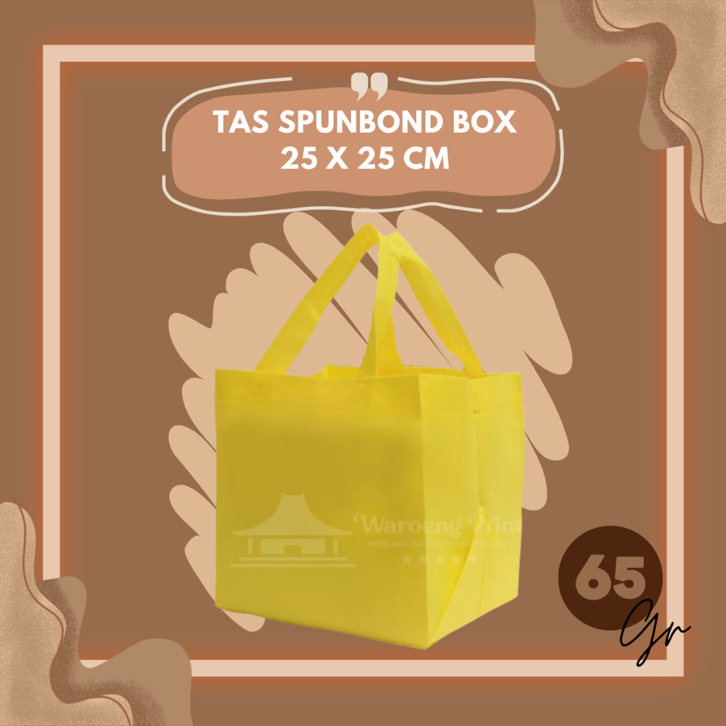 

Tas Spunbond Box Handle Lipat Samping Tas Kotak Makanan Goodie Bag 65 Grm Ukuran 25x25x25 cm Spunbondpro bag store