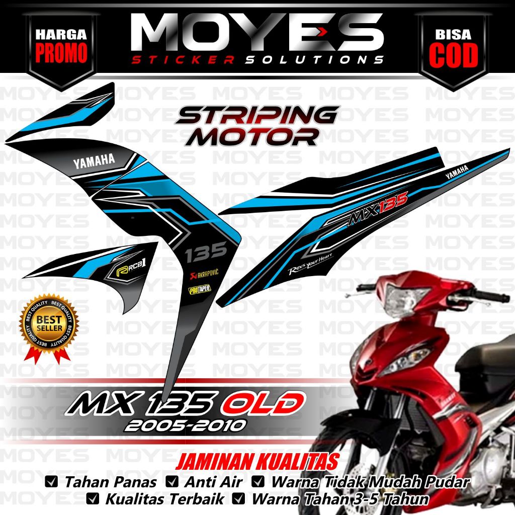 Moyes Decal  - Striping MX 135 Old - Decal MX 135 Old - Stiker Motor MX 135 Old - Decal Stiker MX 13