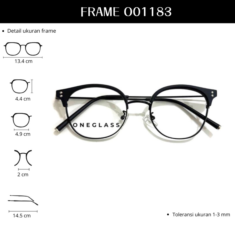 ONEGLASS- Frame Kacamata O01183 Unisex