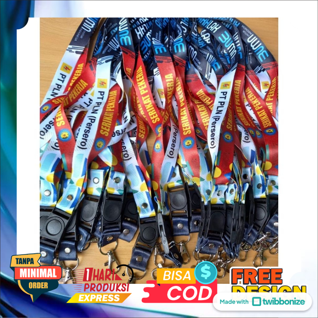TALI LANYARD CUSTOM GAMBAR SUKA-SUKA 2 SISI  FULL PRINT GAMBAR BEBAS/ LANYARD CUSTOM BISA SATUAN