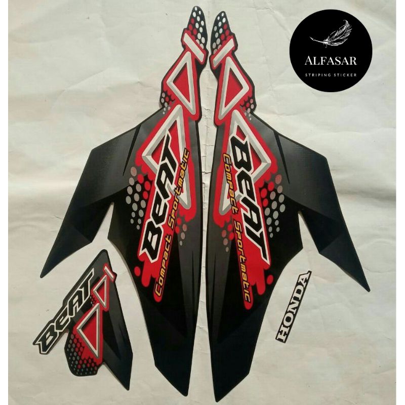 STICKER Striping HONDA BEAT KARBU 2011 Hitam