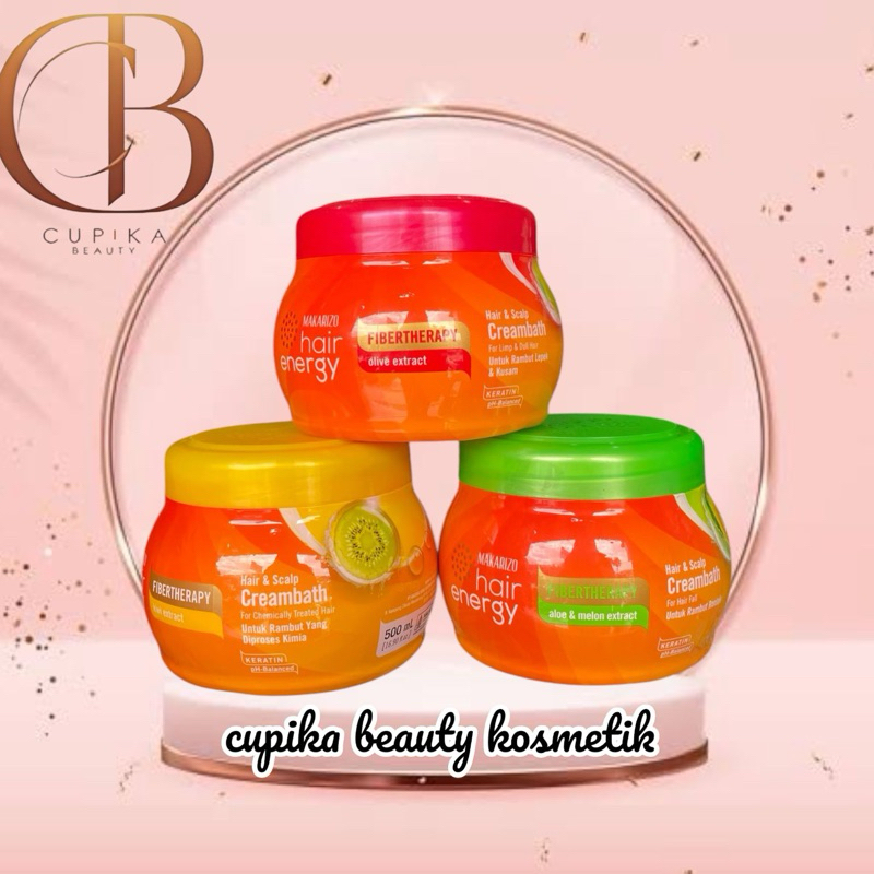 oi.iz} MAKARIZO hair energy fibertheraphy hair & scalp creambath 500 ml - masker rambut