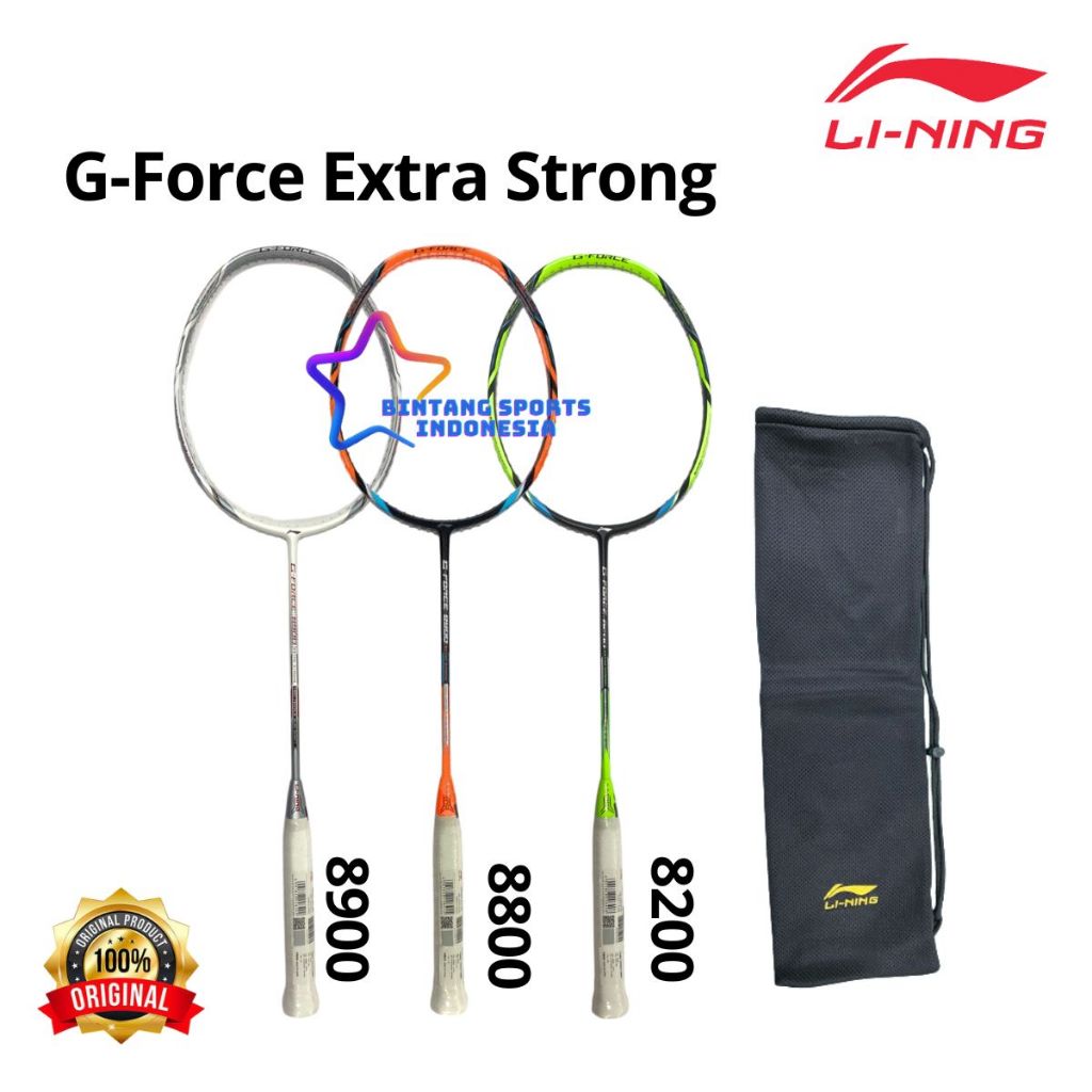 RAKET LINING BADMNTON BULUTANGKIS LINING G FORCE EXTRA STRONG 8200 8800 8900 ORIGINAL