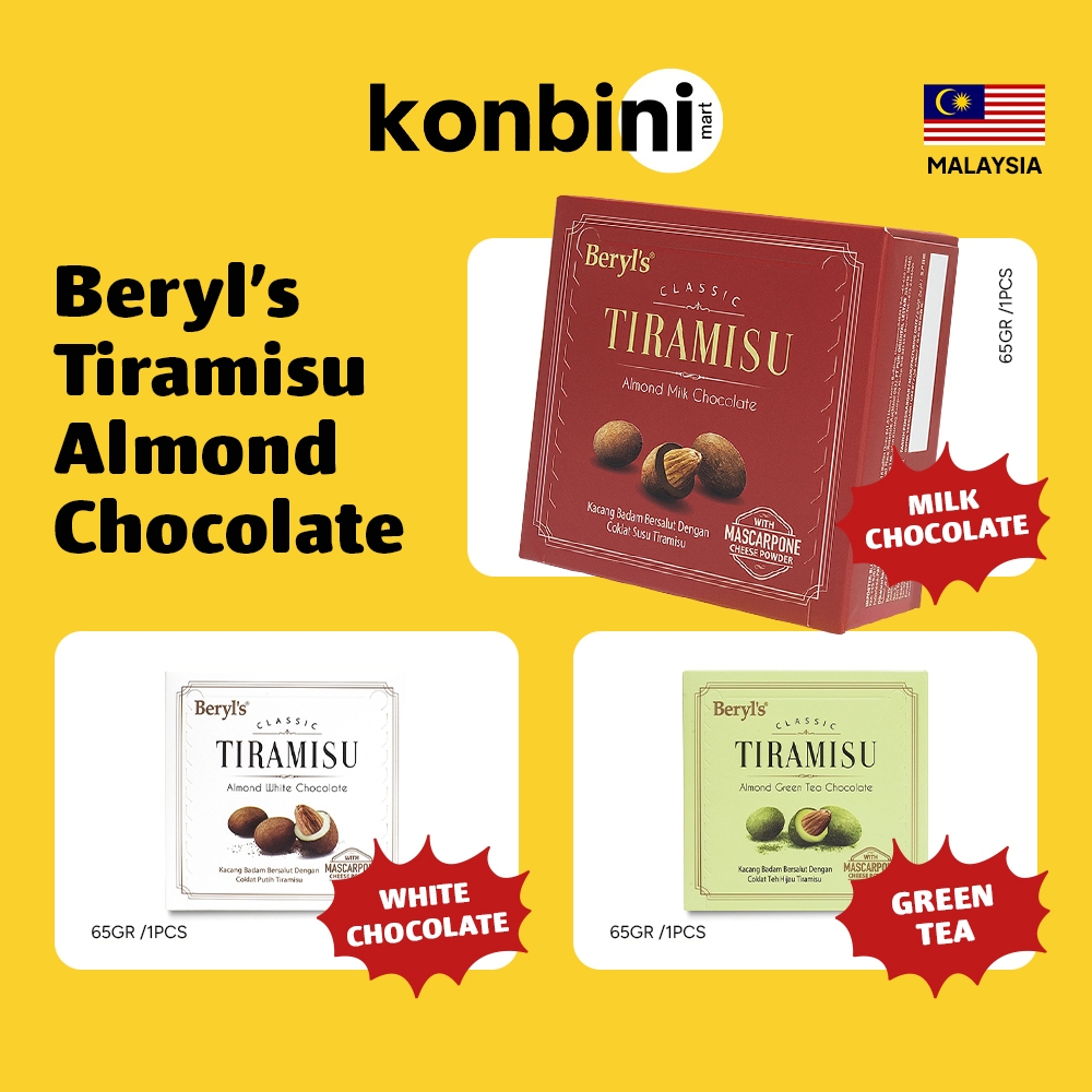 

KONBINI MALAYSIA - Beryls Almond Chocolate 65g Malaysia - Milk Chocolate, White Chocolate, Green Tea, Coklat