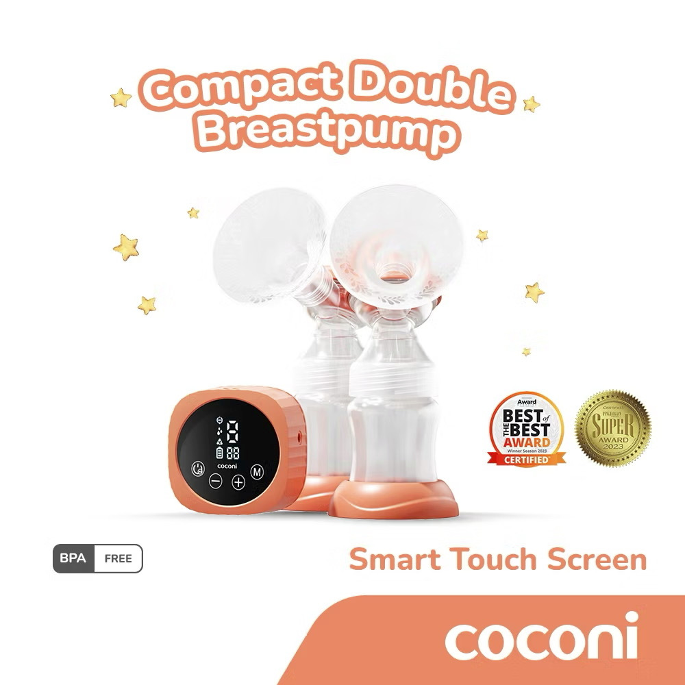 COCONI Compact Electric Breast pump Double | Pompa Asi Elektrik Ganda Portable