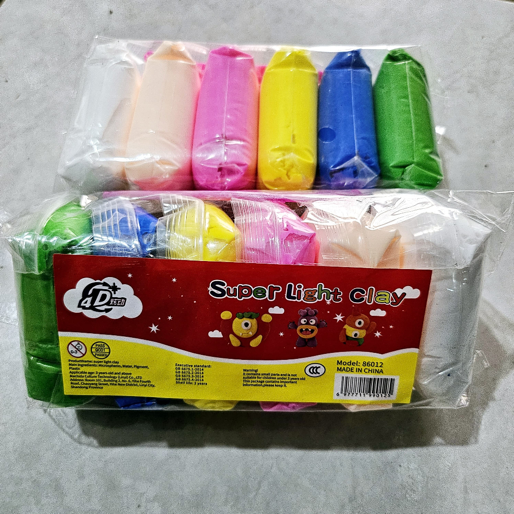 polymerclay jumbo isi 6 / kley bantal / slem bantal / clay mainan edukasi anak