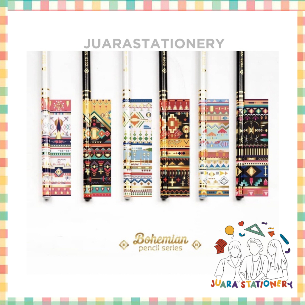 

[LUSIN] Pensil Kayu Big 2B Bohemian 9202 (1203) / Pinsil Kayu Pensil Serut