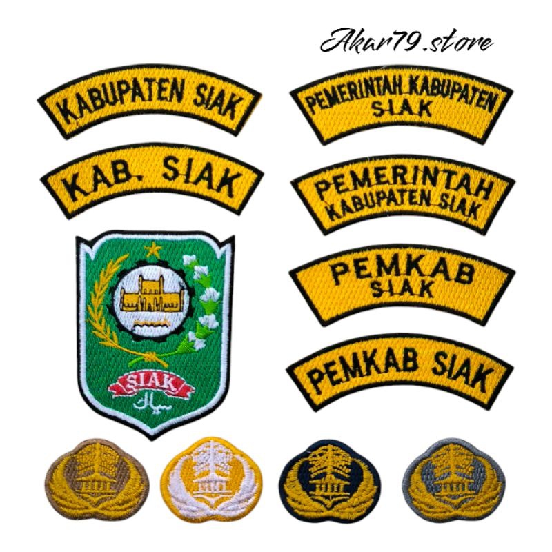 BORDIR ATRIBUT ASN PNS KORPRI LOGO LOKASI KABUPATEN SIAK