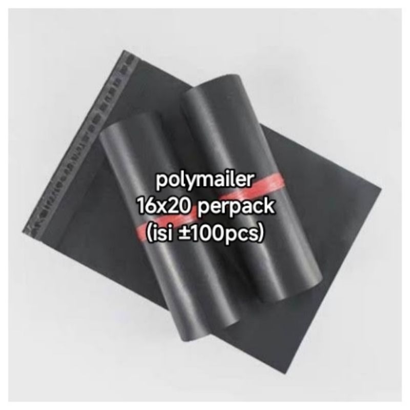 

perpack (±100pcs) 16x20 cm polymailer plastik packing olshop hitam silver babypink kuning