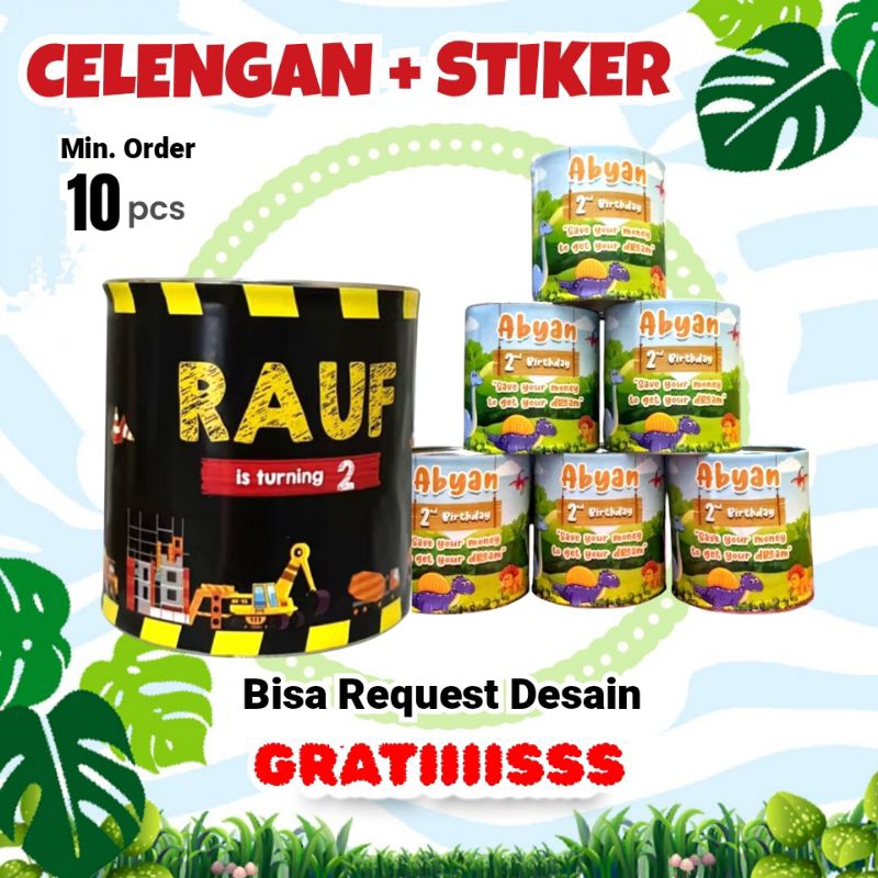 CELENGAN ULANG TAHUN CUSTOM CELENGAN TARGET FREE DESAIN SOUVENIR CELENGAN