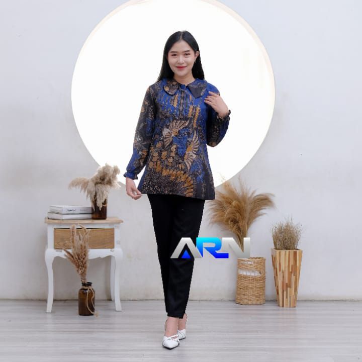 Atasan Blouse Batik Wanita Terbaru 2024 Kemeja Wanita Baju Kerja Wanita