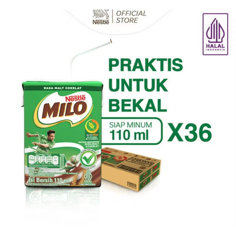 

MILO ACTIV-GO UHT Cmbk 36x110ml Coklat Cokelat