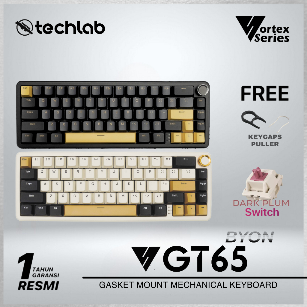 VortexSeries GT65 / GT-65 BYON Wireless 3in1 Mode Mechanical Keyboard Gasket Mount 65% Layout / Vort