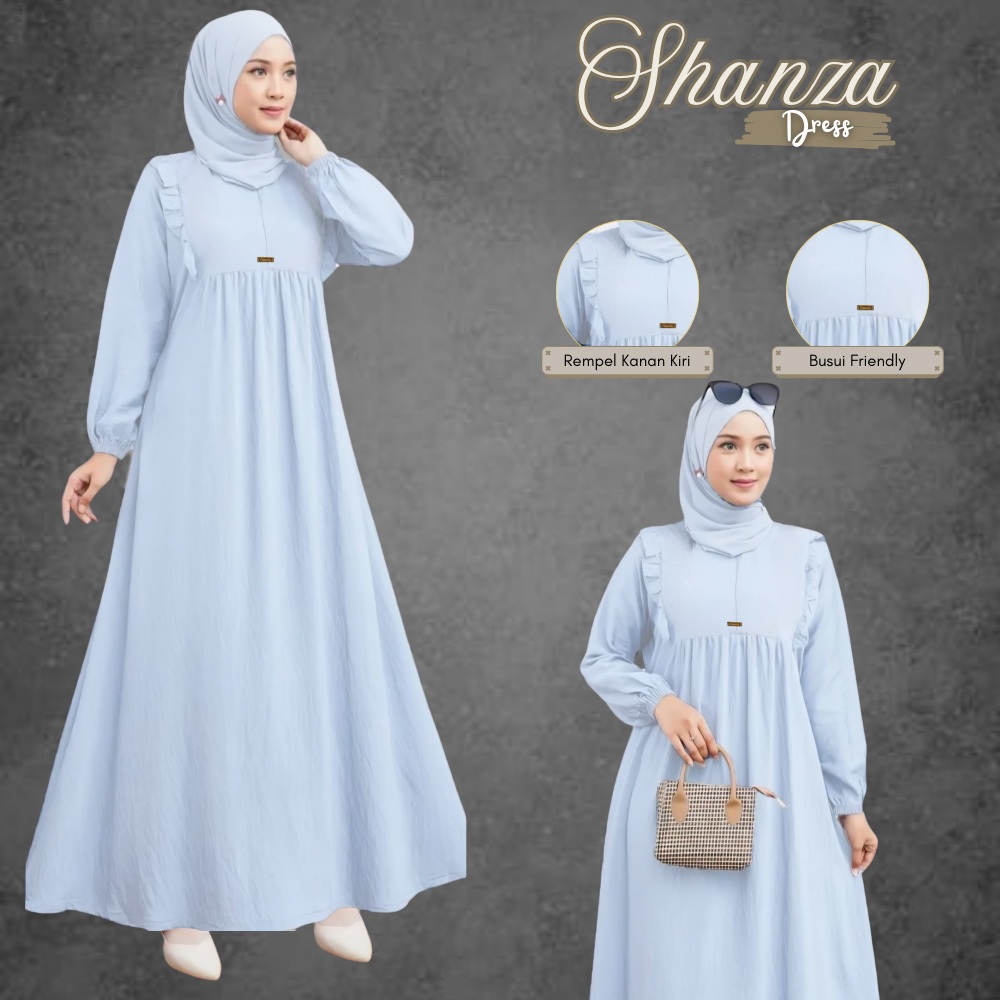 Gamis Shanza Rempel Dada Crinkle Airflow Premium Jumbo Ld 120