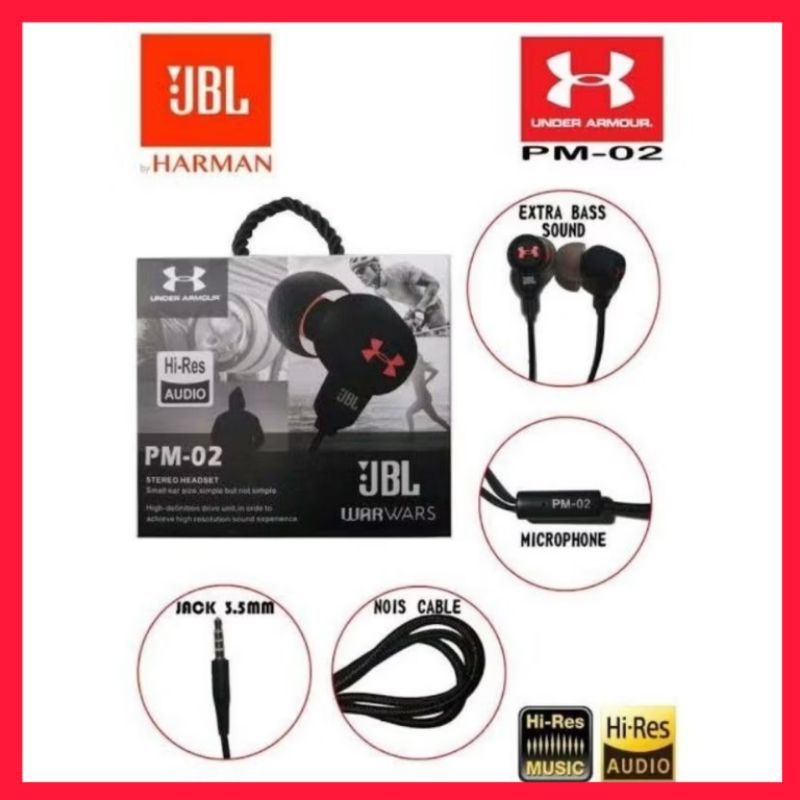 HANDSFREE JBL PM-02 / HEADSET MEGASBASS / EXTRA BASS AUDIO MUSIC