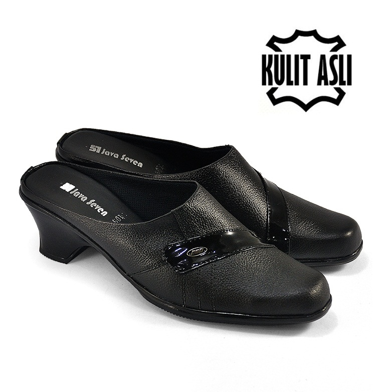Sepatu Sandal Wanita Kulit hak 5cm Selop Bustong CBRLK 117