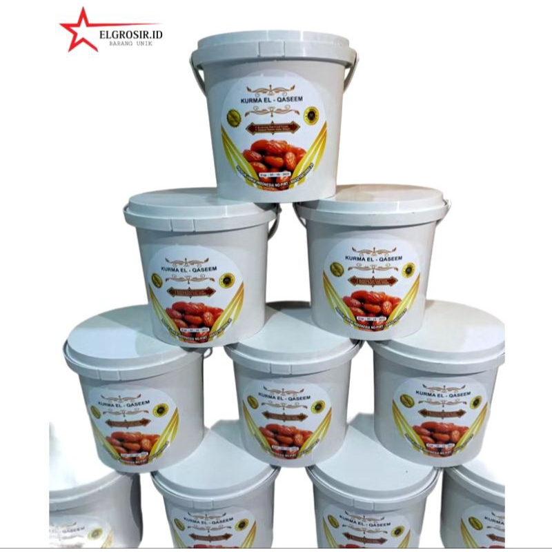

Kurma Ember Premium Paket Hemat isi 2 Ember 500gr Halal / Kurma ember El - Qaseem 500gr