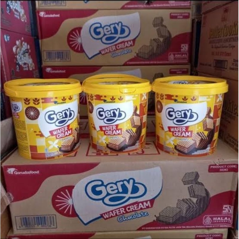 

[1 Dus] Gery Wafer Cream Chocolate Jar / Ember 250gr isi 6