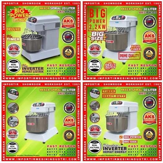 Spiral Mixer / Mesin Pengaduk Adonan / Pengaduk Adonan Roti