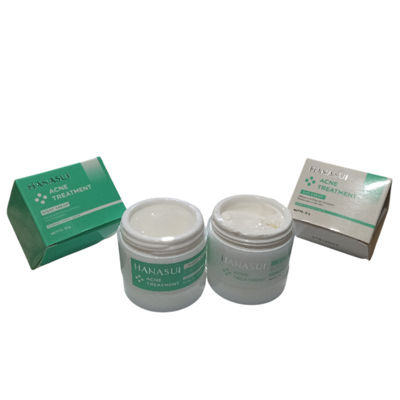 CREAM HANASUI ACNE TREATMENT SIANG+MALAM ORIGINAL PERAWATAN JRAWAT
