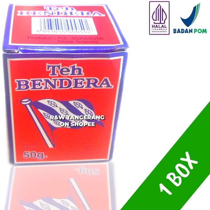 

Teh Bubuk Merk Teh Bendera Kemasan Box Isi 50 Gram