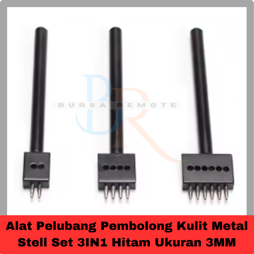 

Alat Pelubang Pembolong Kulit Metal Stell Set 3IN1 Hitam Ukuran 3MM