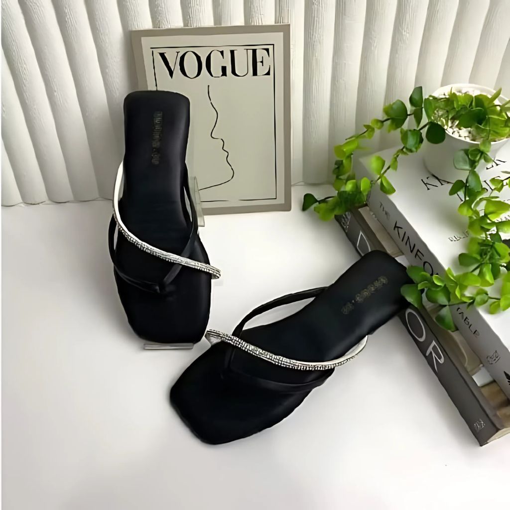 AJ030 | Sendal Cewek Dewasa Terbaru Teplek Jepit Empuk Casual Kekinian Murah | Sandal Wanita Flat Mu