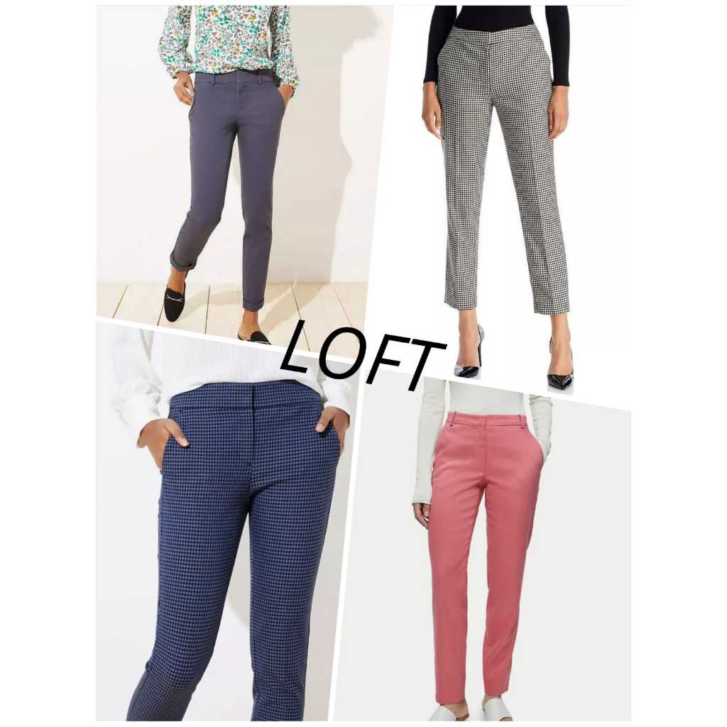 Celana LOFT Marisa fit Skinny Girlfriend and Gingham Pants