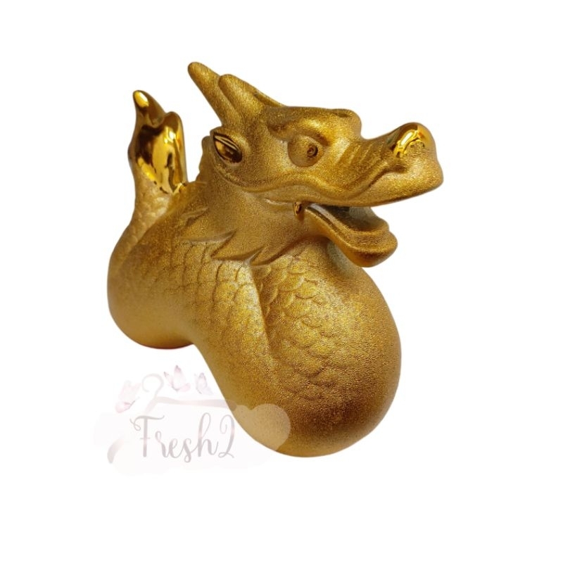 patung naga emas / pajangan imlek sio naga