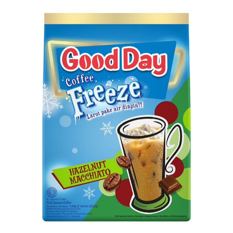

5 Pcs - Good Day Kopi Freeze Hazelnut Macchiato Sachet 5 x 30 g