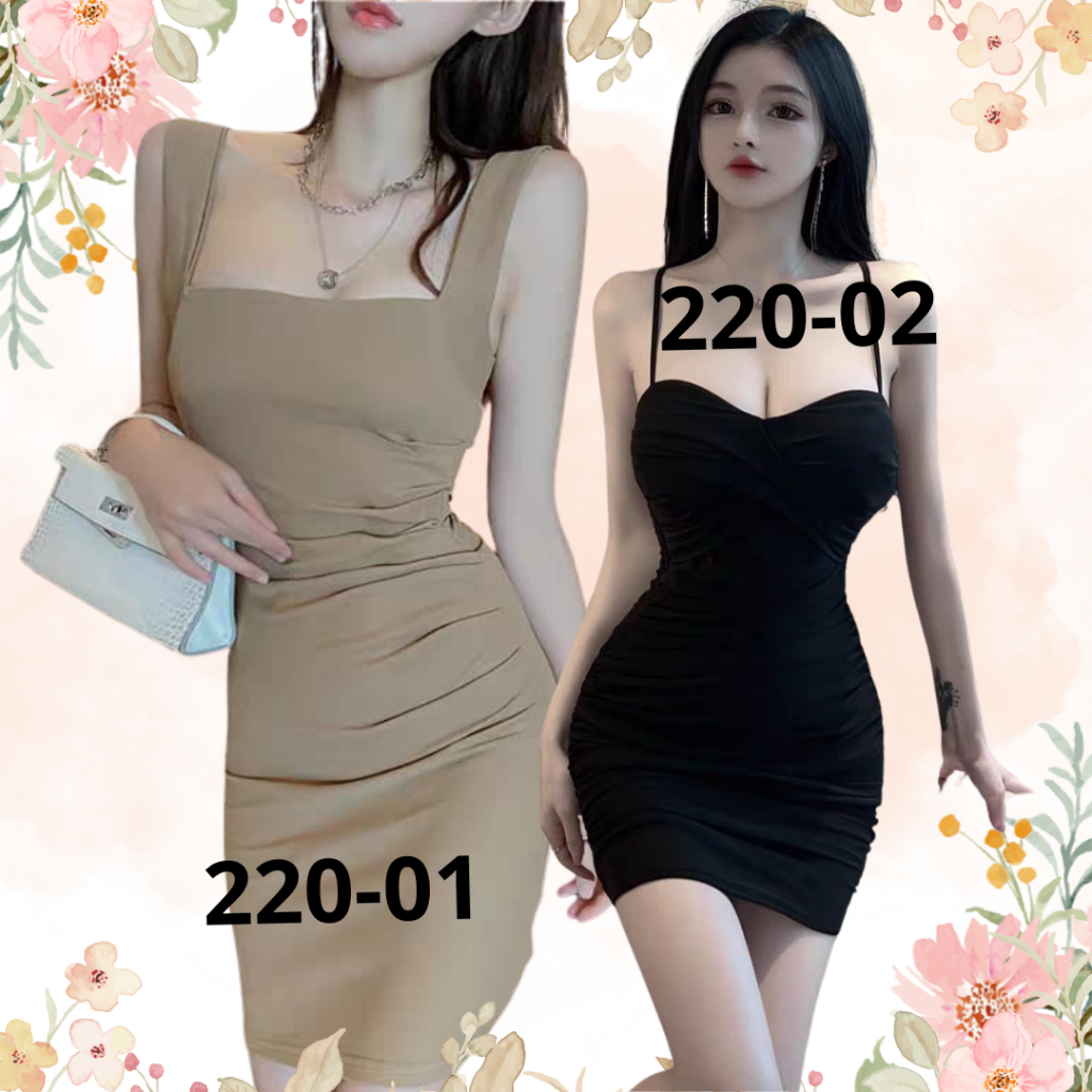 Jimiso 220 CH Dress pendek bahan knitt kaos | dress pendek bahan sifon