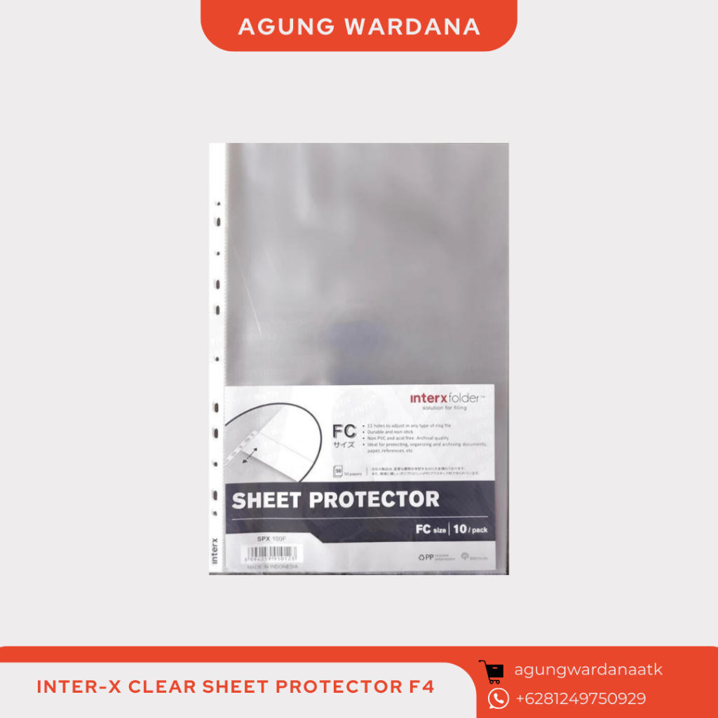 

INTER-X CLEAR SHEET PROTECTOR