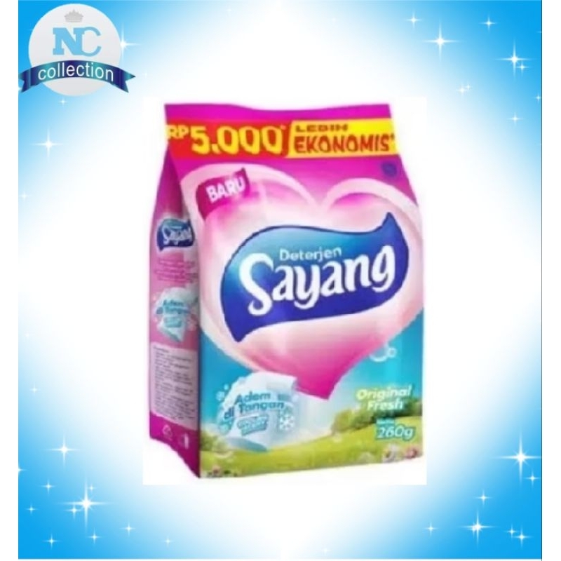 SAYANG DETERGENT/DETERGENT BUBUK SAYANG 220gr