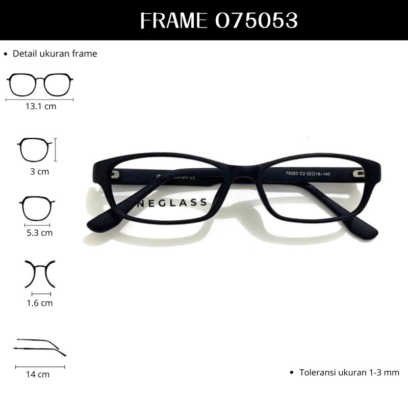 Oneglass - Frame Kacamata O75053 Unisex