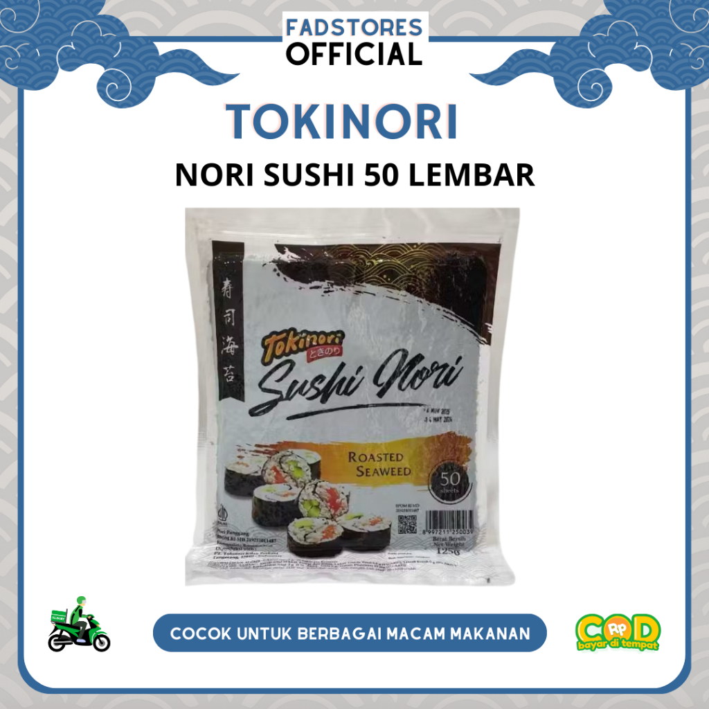 

Nori Rumput Laut Tokinori 1 Pack (50s) - Nori Sushi Halal