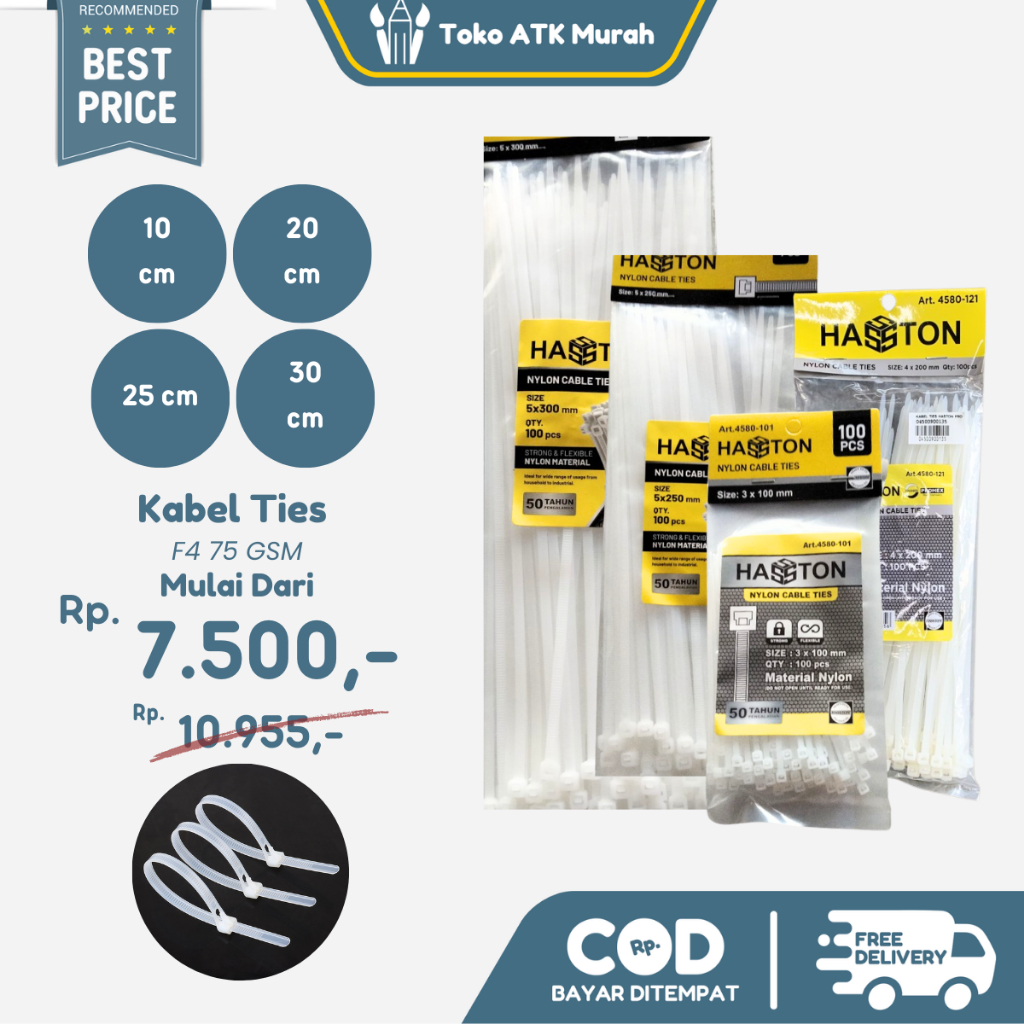 

Kabel Ties Cable Tis 10cm/15cm/20cm/ Kabel Serut Kabel Dasi Putih