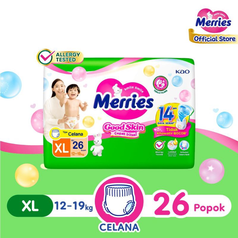 Pampers Merries ukuran XL isi 26, popok celana