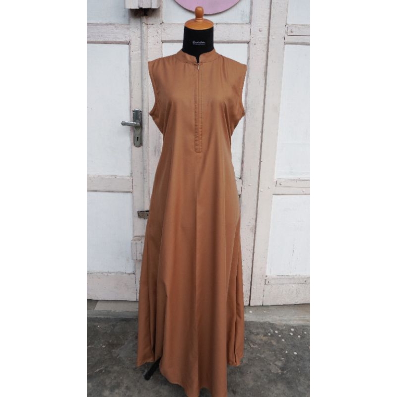Gamis Inner (Tanpa Lengan) Caramel | Rumah Aisha