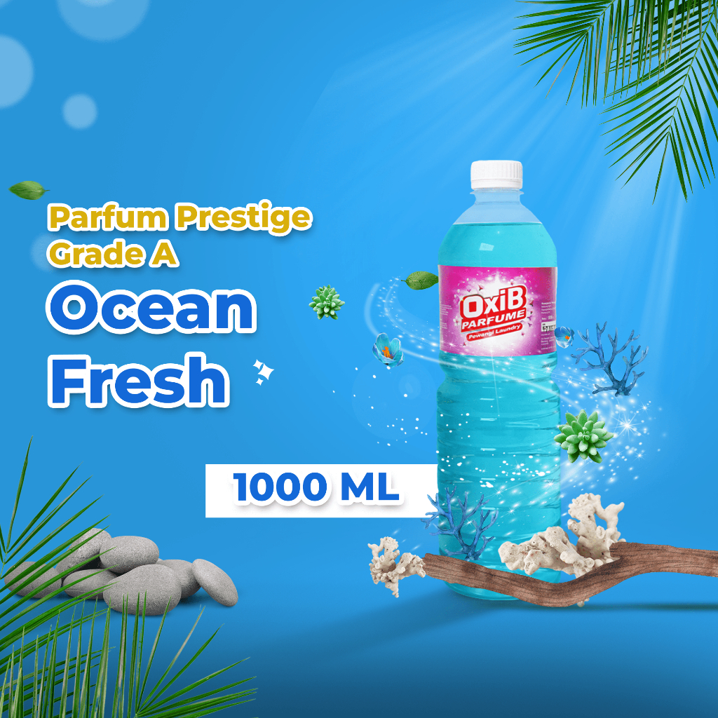 OXIB Parfum laundry OCEAN FRESH pewangi pakaian premium Packing Plastik & Dus