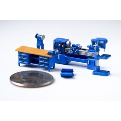 Preiser 17706 miniatur peralatan bengkel besi bubut bor skala 1 87