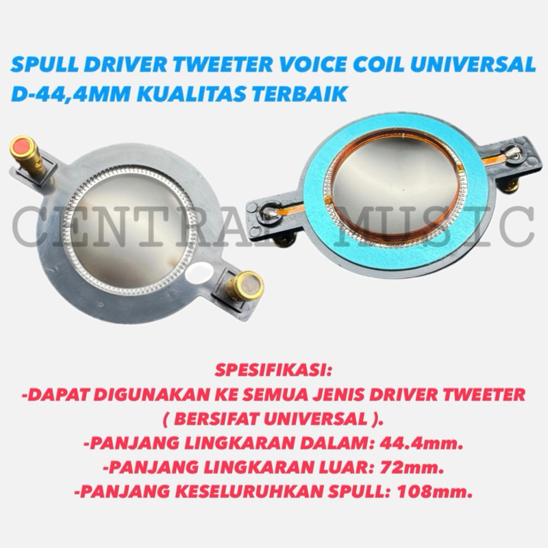 SPULL DRIVER TWEETER VOICE COIL UNIVERSAL D-44,4MM KUALITAS TERBAIK