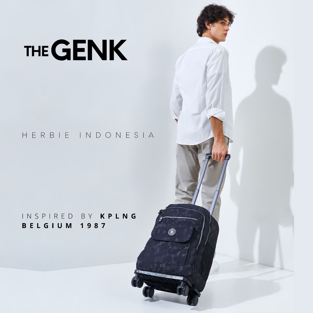 [THE GENK] TAS RANSEL TROLI LIPAT BARLEY THE GENK BELGIUM BAHAN PARASUT ANTI AIR RODA 4 TROLLEY FASH