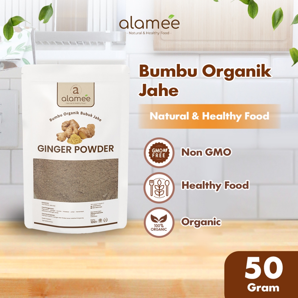 

ALAMEE Jahe Putih Bubuk Ginger Powder Bumbu Dapur Instan Minuman Herbal 50 Gram