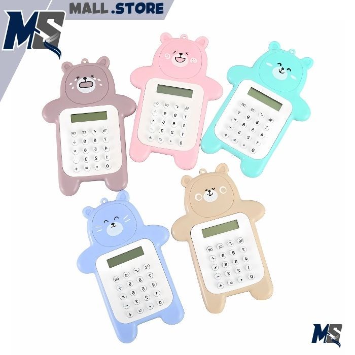 

Kalkulator Beruang Karakter Mini Portable Motif Calculator 8 Digit Tombol Karet