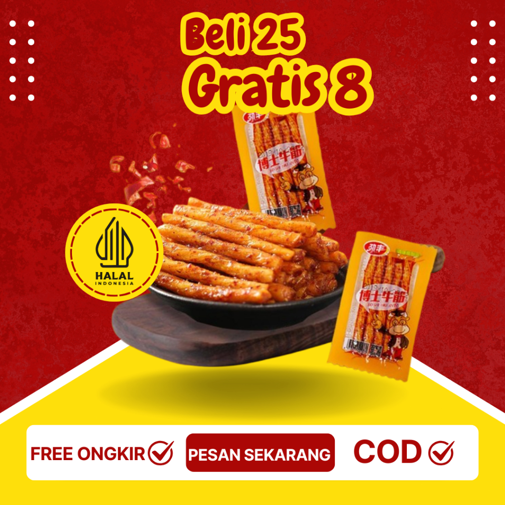 

【Halal】Snack Unik Rasa Daging Sapi Cemilan Pedas Gluten Vegan Murah Makanan Ringan Cina Santai Enak