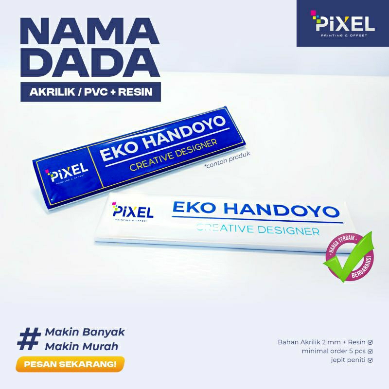

Nametag akrilik resin murah satuan