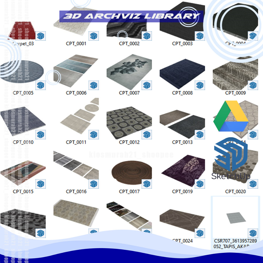 110 Carpet Sketchup Model Asset Library