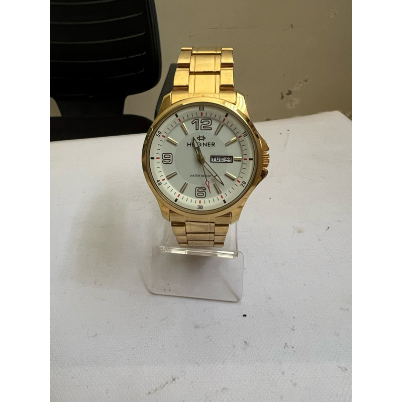 JAM TANGAN PRIA HEGNER ALL STANLESS STEELL gold ORIGINAL GARANSI RESMI HEGNER